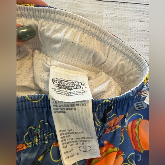 Abercrombie Kids Blue SpongeBob Swim Shorts - Picture 4 of 6